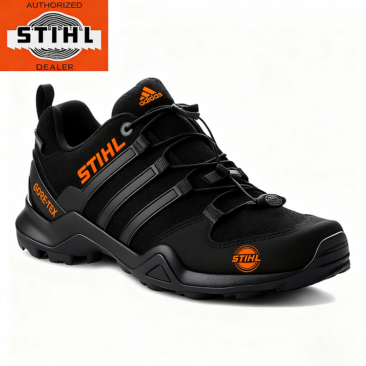 Pánske nepremokavé a priedušné pracovné a turistické topánky od značiek adidas® a STIHL, ideálne do práce a na outdoorové aktivity.