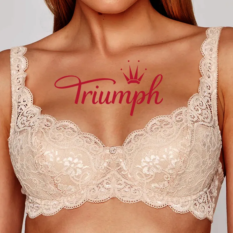 Triumph®👑💝Pohodlná čipkovaná podprsenka s kvetinovou výšivkou vo veľkých veľkostiach [75A-120F]