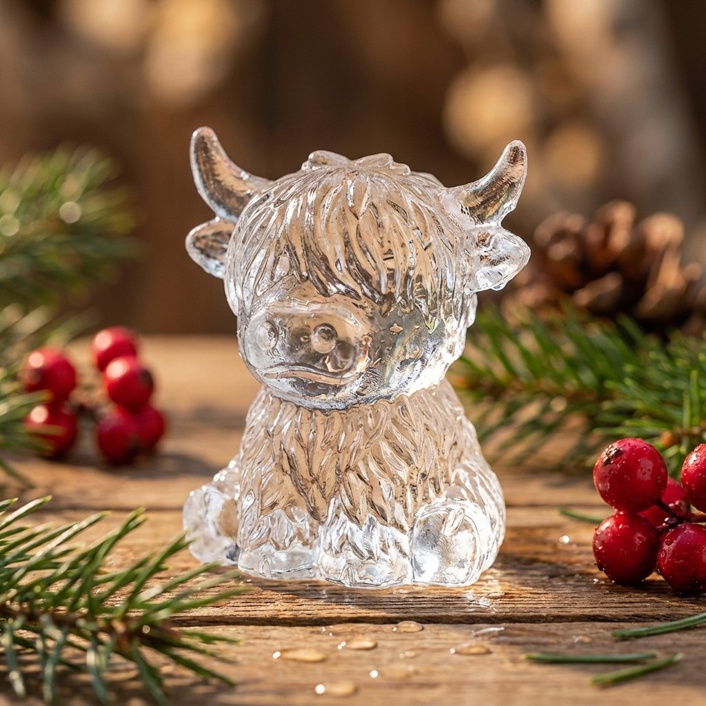 🐮 Formička na kocky ľadu v tvare mini škótskej kravy – roztomilý 3D ľad do nápojov, na večierky a ako darček