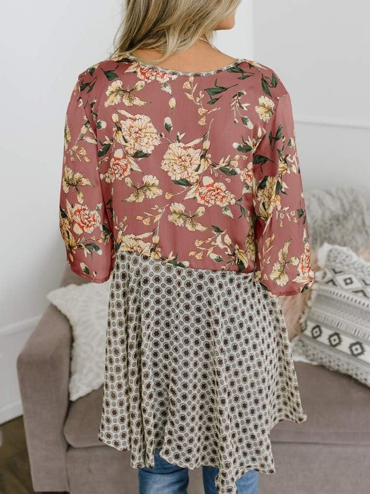 🌸Dámske kvetinové kimono s volánkovými rukávmi a viazaním – vzdušné voľné prikrývky v štýle boho