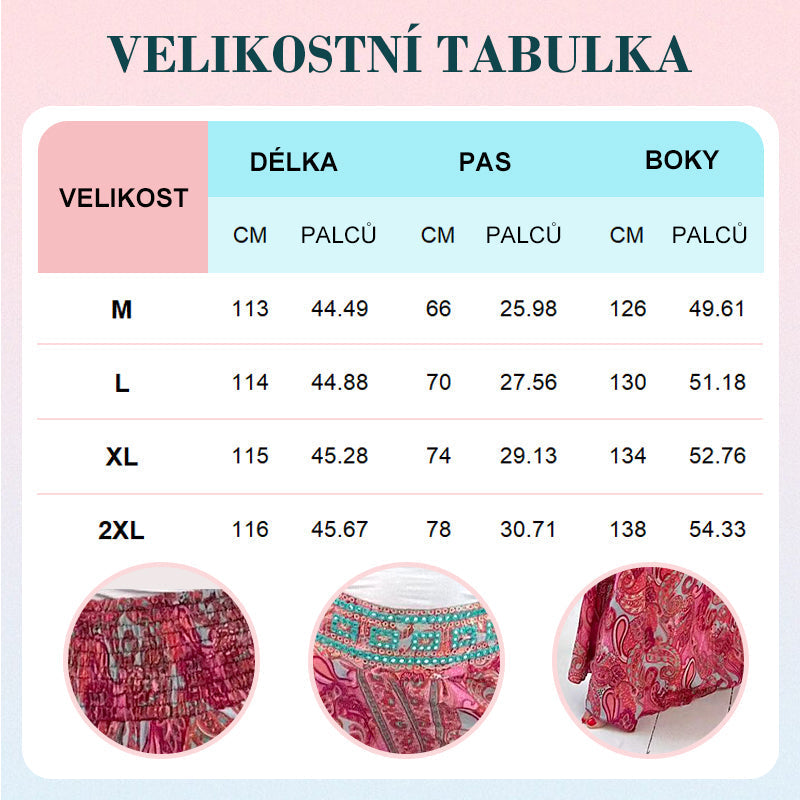 💕Elastické nohavice v páse s etnickou potlačou🌸