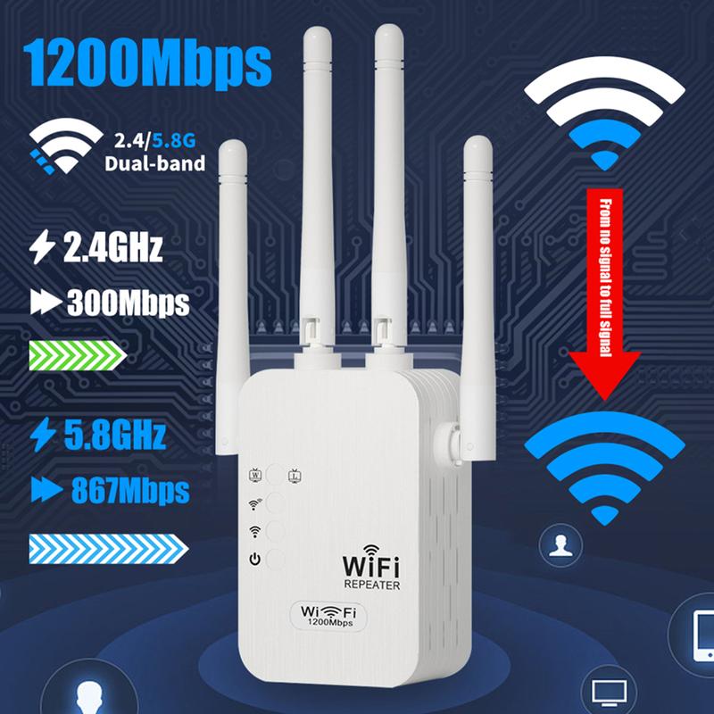 🔥Horúca ponuka 2026 🎁1200 Mbps dvojpásmový WiFi extender (5 GHz/2,4 GHz) s pokrytím 935 metrov štvorcových a 50 zariadení