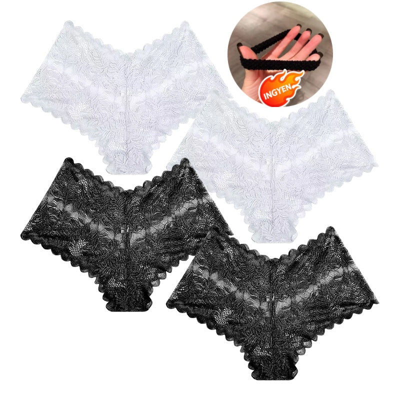 【✨ 1 + 3 zadarmo - 4 ks】Dámske sexy krajkové nohavičky - Priehľadné kvetinové prádlo 💋