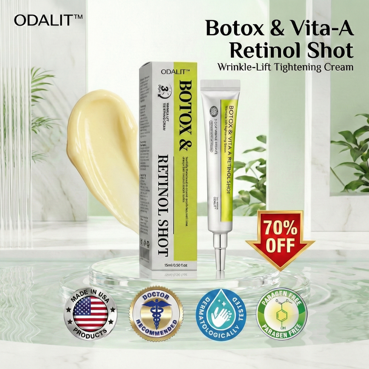 [🔥Posledný deň so 70% zľavou] ODALIT™ Botox a retinolový injekcia - redukuje hlboké vrásky, ochabnuté líce a opuchnuté oči