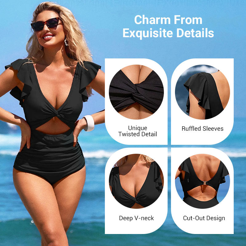 🎁 Plavky, ktoré musíte mať👗 Sexy volánovej jednodielne plavky