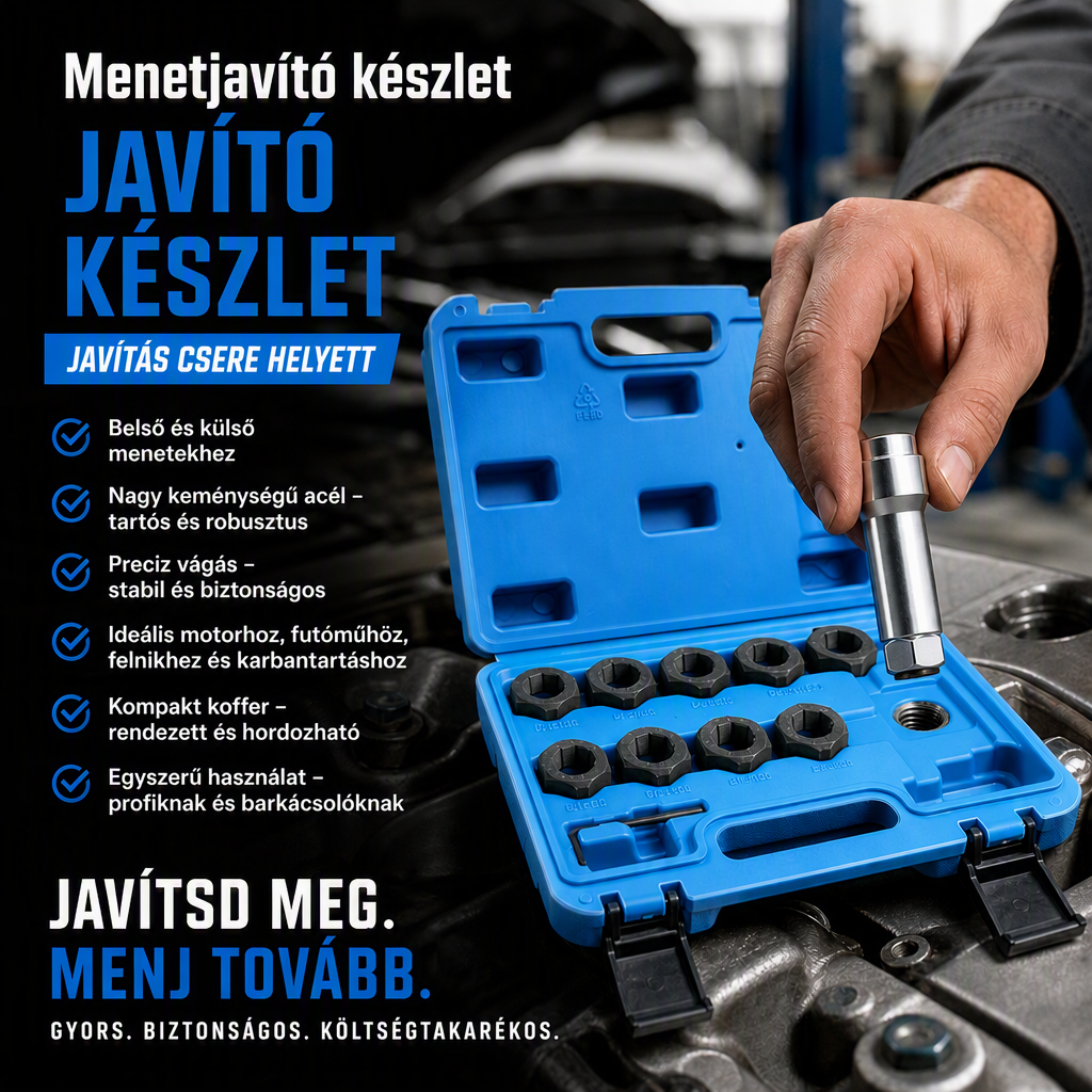 Obnovte poškodené závity na hriadeľoch bez nutnosti výmeny celých dielov – sada nástrojov na opravu závitov hriadeľov. Na dobierku! 🔩