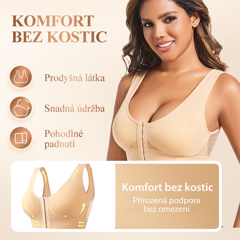 【1+1 zadarmo】Dámska podprsenka bez kostíc s predným zapínaním