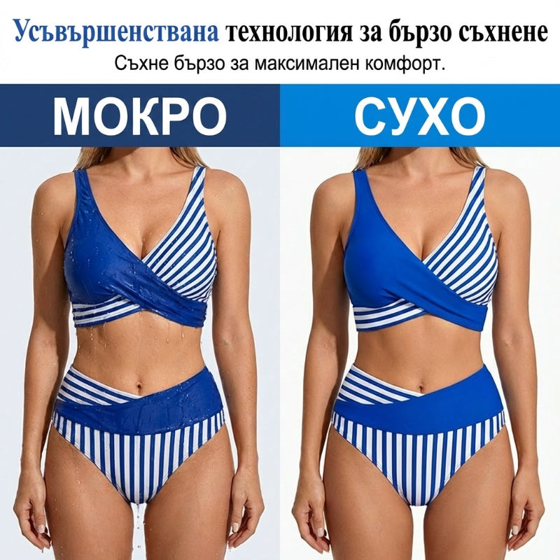 🔥 S-3XL 👙 Dvodelne kopalke z barvnimi bloki in črtami 🌊🏖️