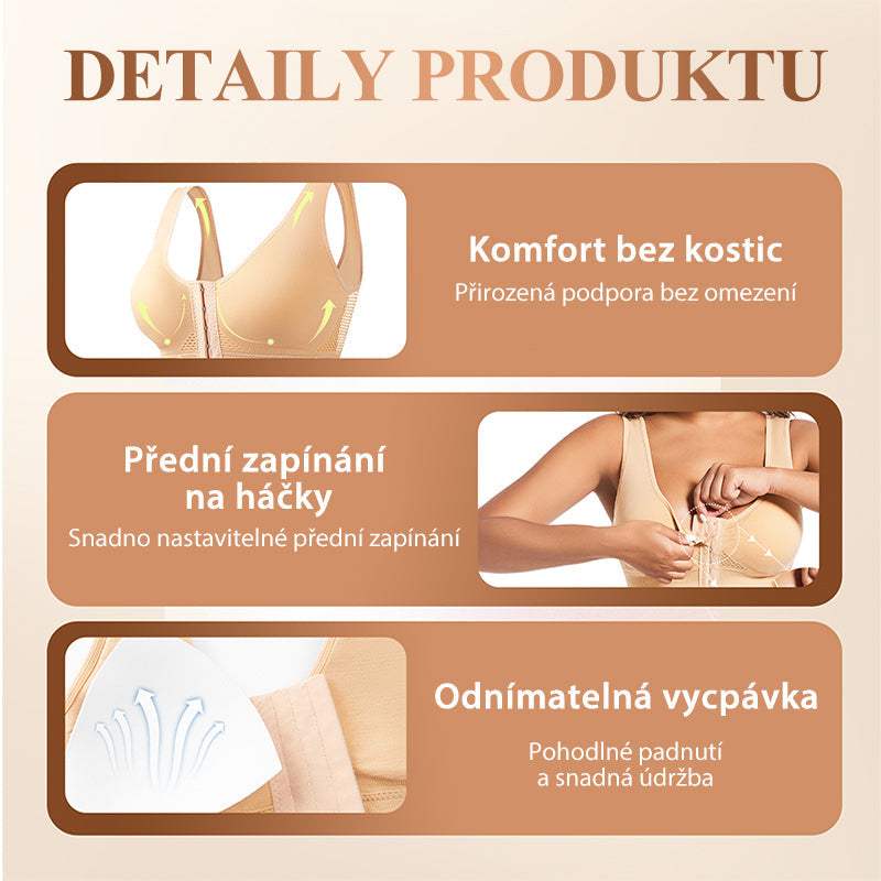 【1+1 zadarmo】Dámska podprsenka bez kostíc s predným zapínaním