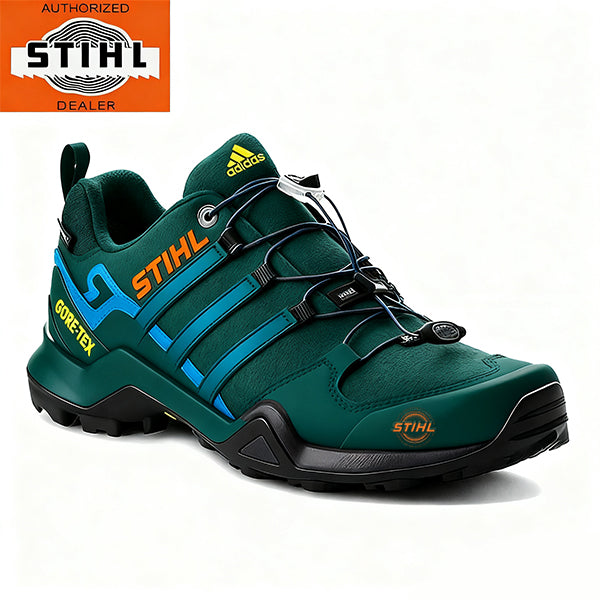 Pánske nepremokavé a priedušné pracovné a turistické topánky od značiek adidas® a STIHL, ideálne do práce a na outdoorové aktivity.