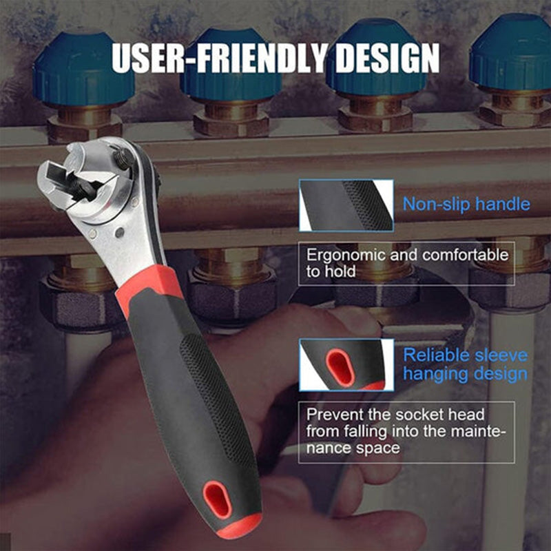 🔧Sada nastaviteľných kľúčov s račňovým mechanizmom pre skrutky s priemerom 6–22 mm