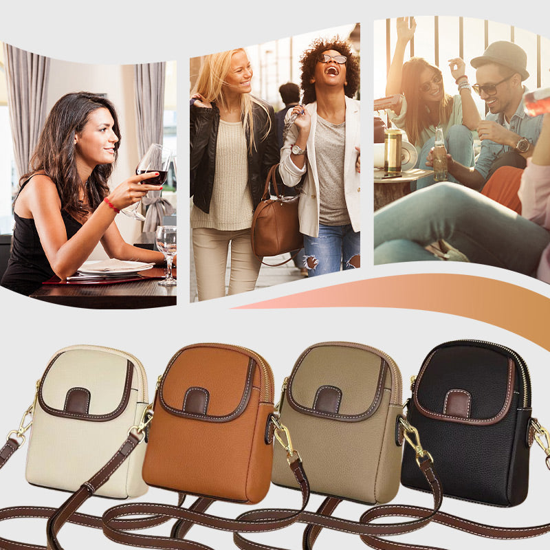 Dámska klasická PU crossbody kabelka s dvojitým zipsom