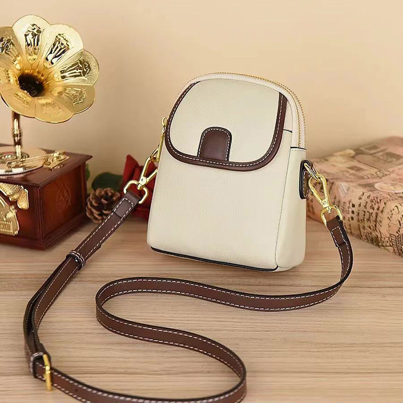 Dámska klasická PU crossbody kabelka s dvojitým zipsom