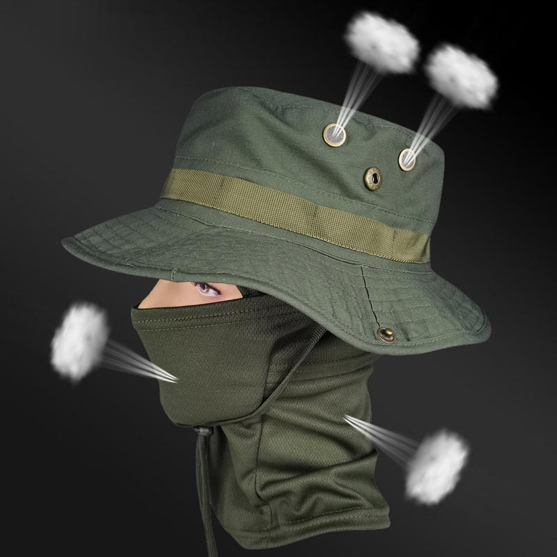 2 v 1 maskovací rybářská čepice a maska na krk