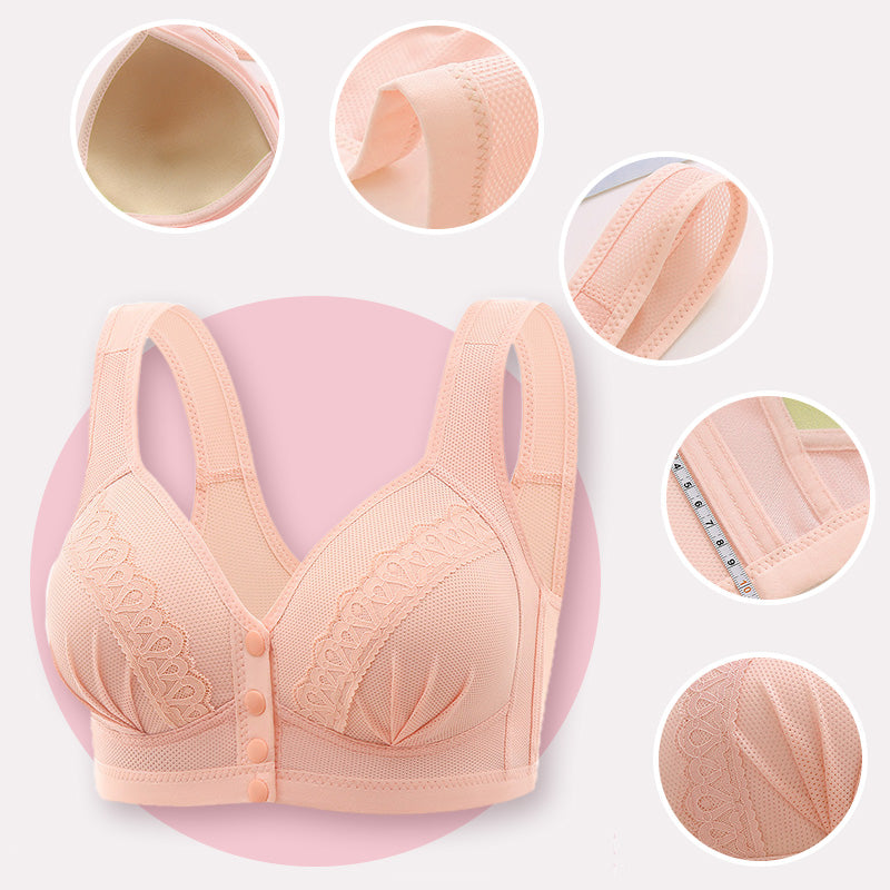 👙Triumph🔥Kupite 2, dobite 2 gratis🔥Zračen bombažni modrček z zapenjanjem na gumbe spredaj