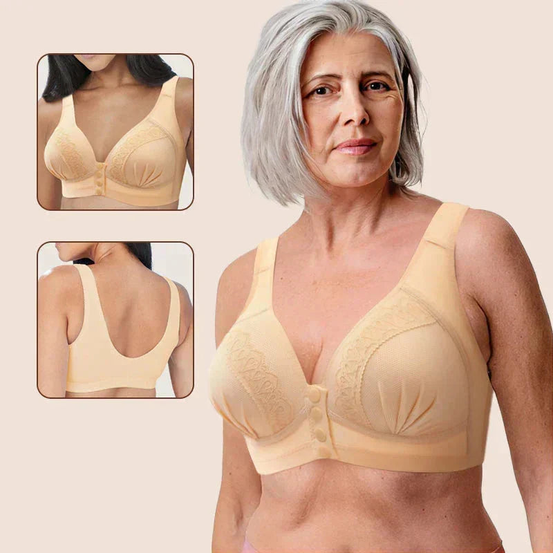 👙Triumph🔥Kupite 2, dobite 2 gratis🔥Zračen bombažni modrček z zapenjanjem na gumbe spredaj
