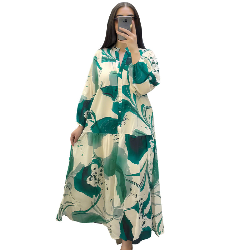 👗 50% ZĽAVA! 🌸 Dámske maxi šaty s kvetinovým vzorom a výstrihom do V – splývavá látka, romantický dizajn a ideálny na leto ☀️