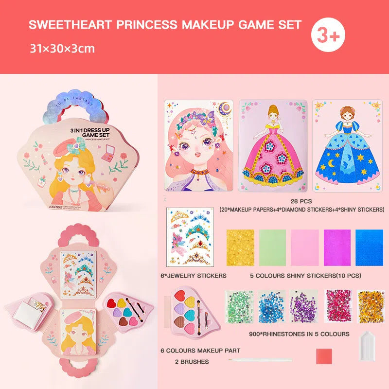 👧Sada na prezliekanie a líčenie fantastickej princeznej 3 v 1