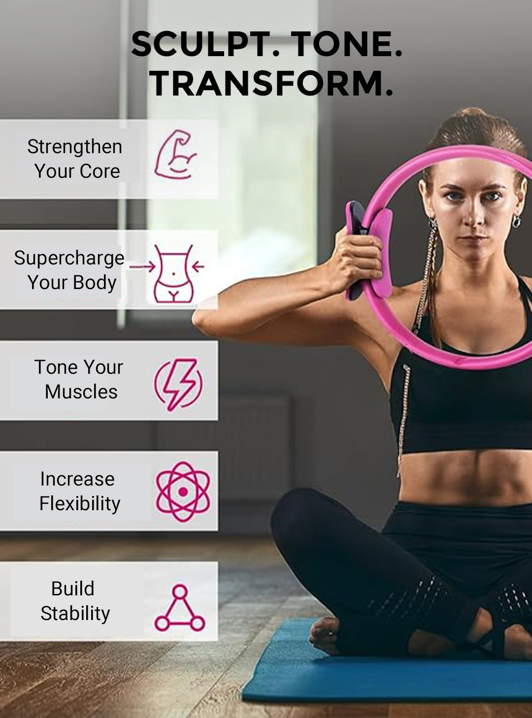 🏆Tréningový kruh pre odporové cvičenia Pilates – multifunkčný tréningový kruh