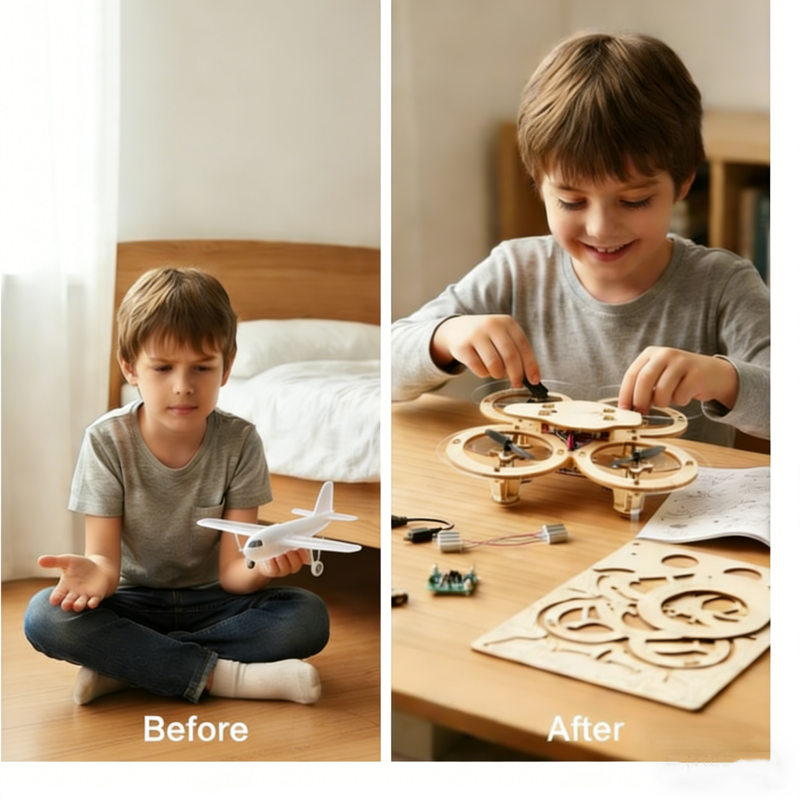 ✈️ Stavebnice drevené drony pre deti – STEM hračky, DIY a lietanie | Vzdelávacie hračky🧩🧠🎁