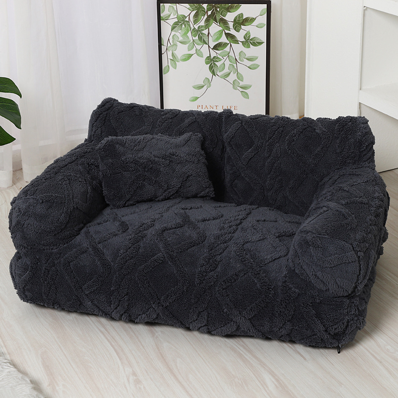 ✨🔥Plyšový upokojujúci pelech pre domácich miláčikov v tvare pohovky s prateľným poťahom 🛋️