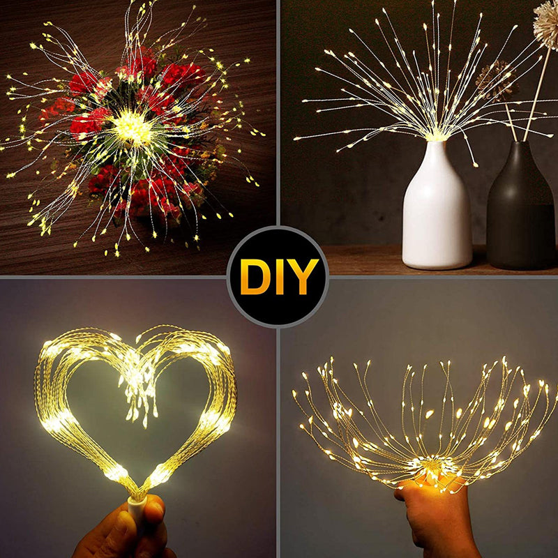 ☀️🎆 Solárne svetelné reťaze Solar Fireworks – automatické zapínanie/vypínanie, vodotesné LED diódy pre záhradu, terasu a večierky 🎉✨