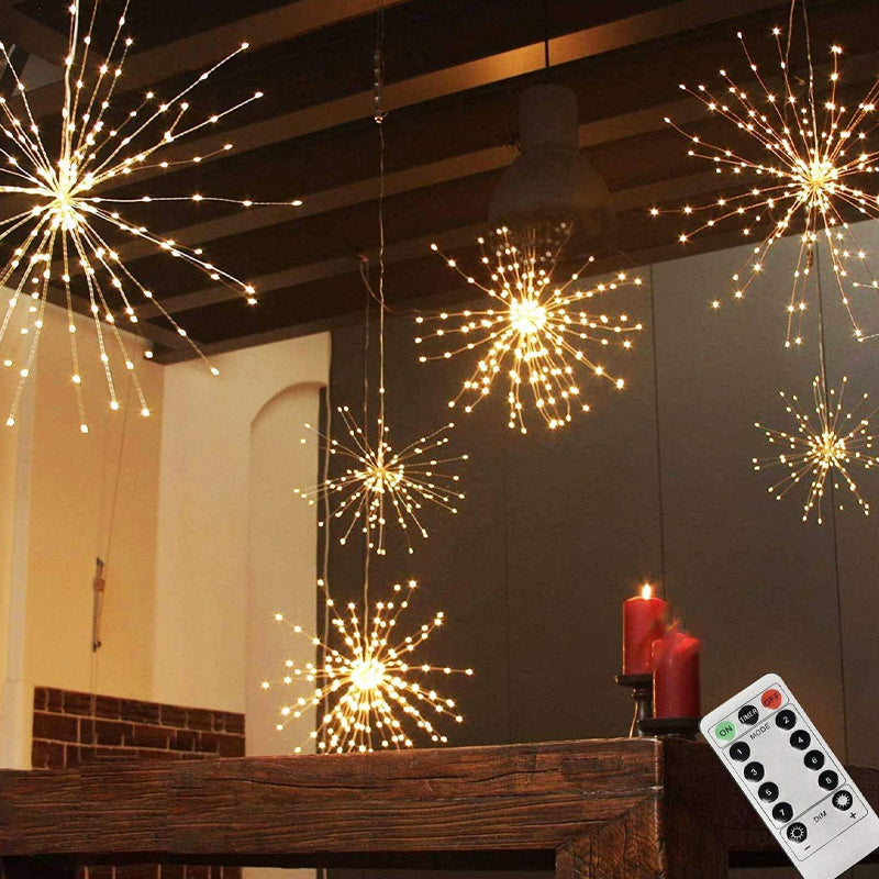 ☀️🎆 Solárne svetelné reťaze Solar Fireworks – automatické zapínanie/vypínanie, vodotesné LED diódy pre záhradu, terasu a večierky 🎉✨
