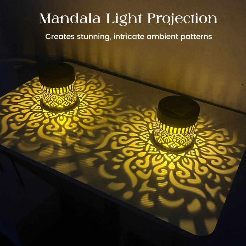 ☀️ Solárna mandala lampa na záhradu a terasu - 2v1: stojaca lampa a nástenná lampa✨🏡
