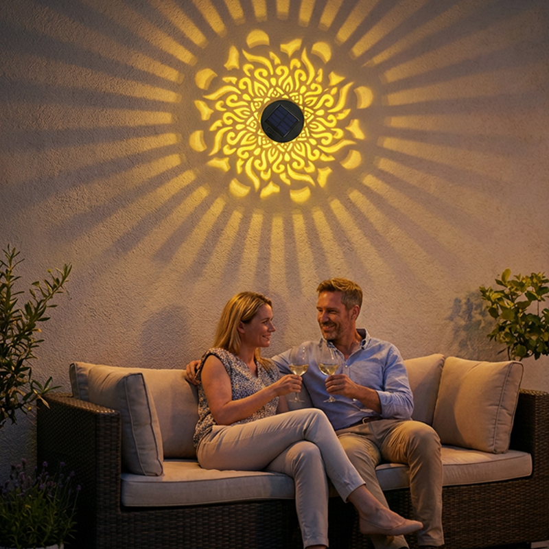 ☀️ Solárna mandala lampa na záhradu a terasu - 2v1: stojaca lampa a nástenná lampa✨🏡