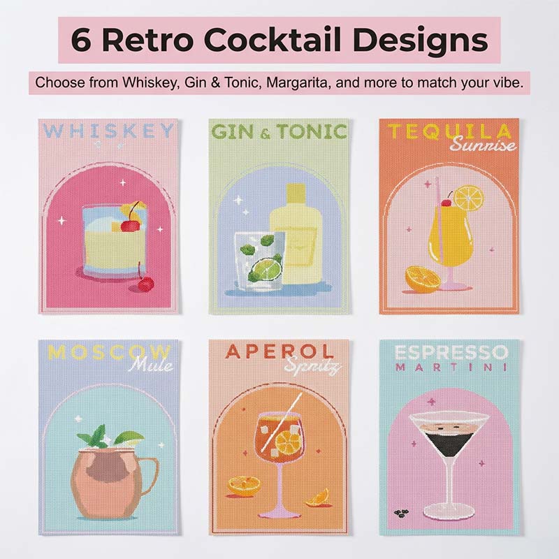 🎨 DIY 5D diamantová maliarska sada – Koktail tému, iskriace diamanty, ľahké lepenie | Dekorácia do obývačky, darček s osobnou tvorbou 🥂✨🎁
