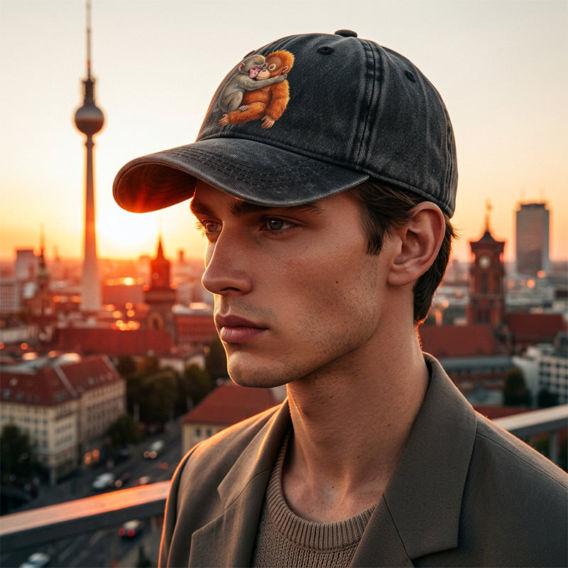 🐵Vintage baseballová čiapka s roztomilou zvieracou potlačou🧢