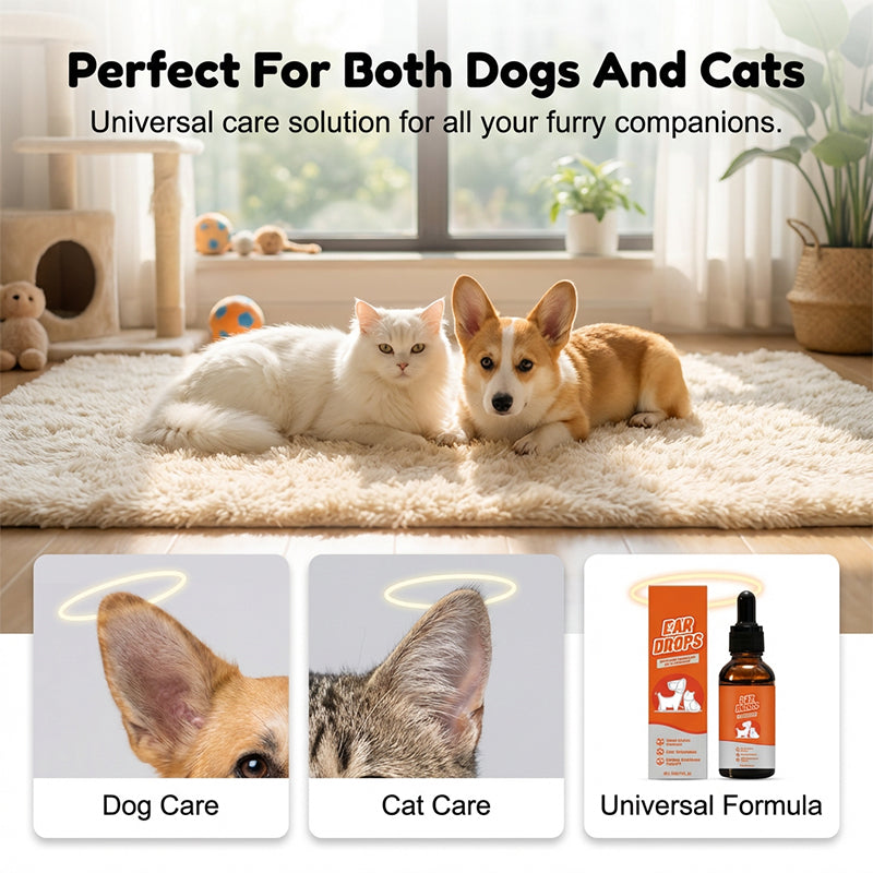 🐶🐱Prírodné ušné kvapky pre psy a mačky proti svrbeniu a hromadeniu ušného mazu
