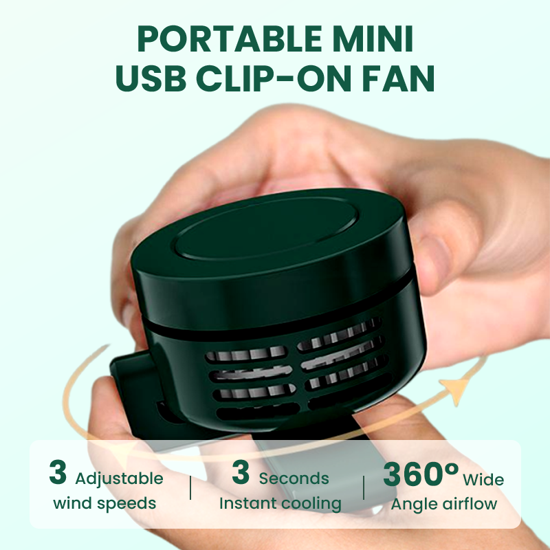 📢📢50% ΕΚΠΤΩΣΗ !!!⏰Φορητός μίνι ανεμιστήρας USB με κλιπ