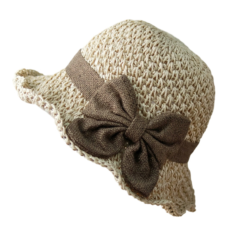 🏖️👒Elegantný tkaný slamený klobúk s mašľou