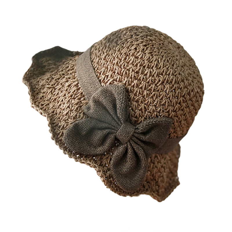 🏖️👒Elegantný tkaný slamený klobúk s mašľou