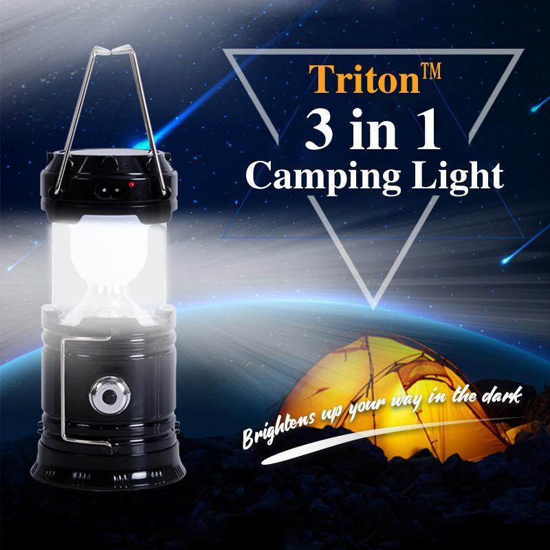 ⛺🔦 3 v 1 – kempingová lampa s LED diódami s efektom plameňa
