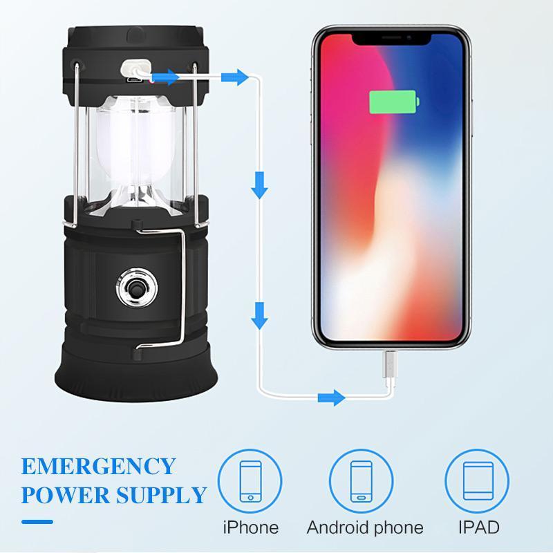 ⛺🔦 3 v 1 – kempingová lampa s LED diódami s efektom plameňa