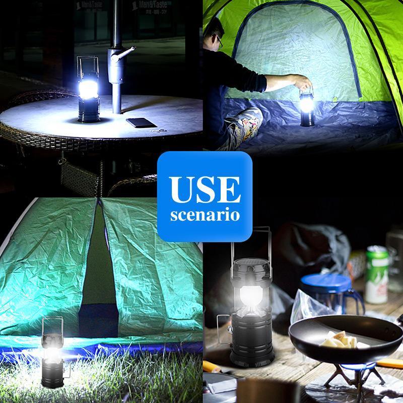 ⛺🔦 3 v 1 – kempingová lampa s LED diódami s efektom plameňa