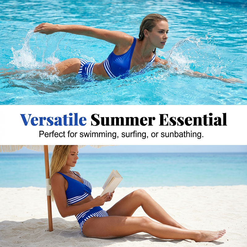 👙 Farebne blokované bikiny S-3XL: Štýlové a tvarujúce dvojdielne plavky 🌊