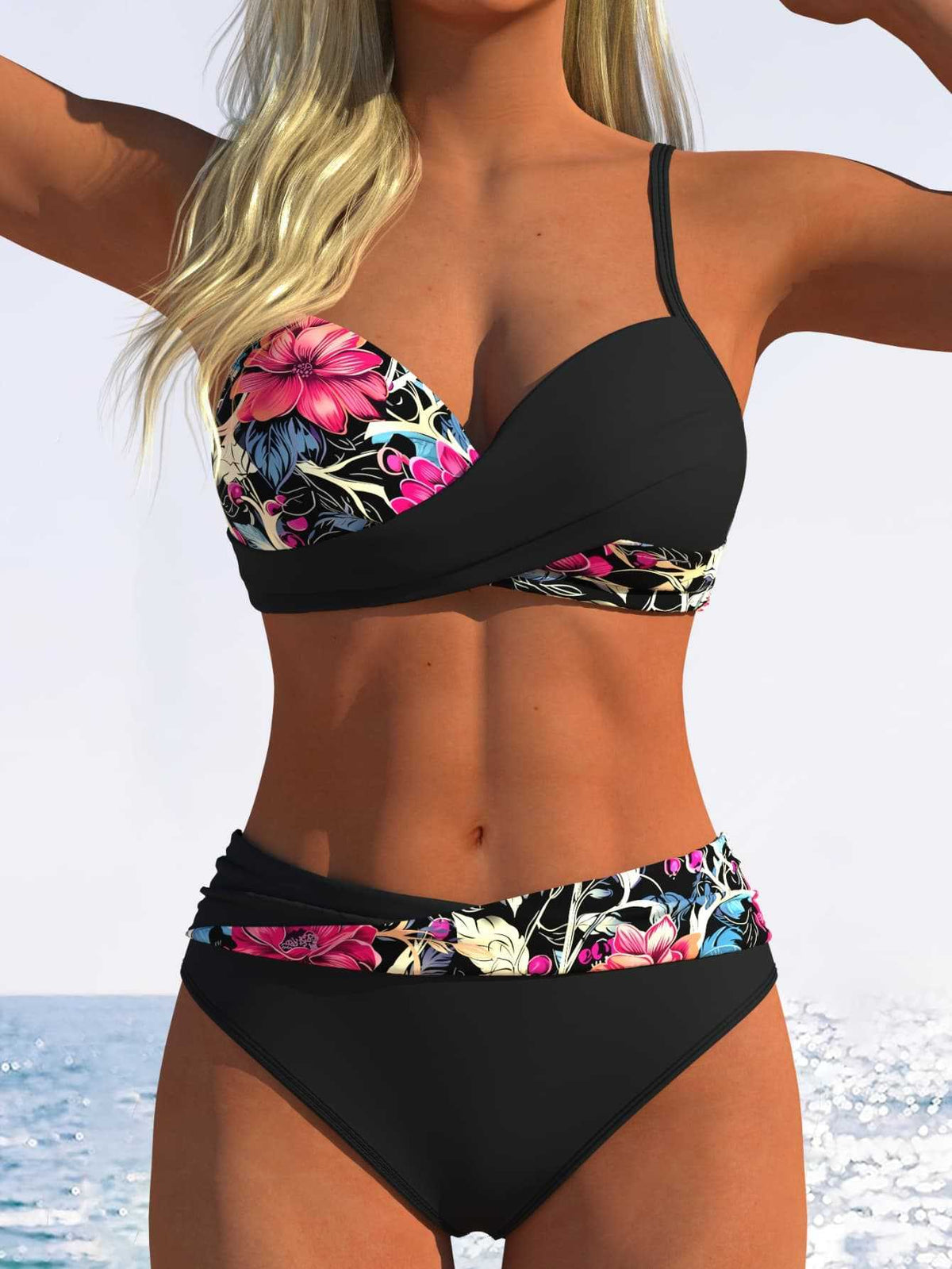 🌺👙 Dvojdielne bikiny s potlačou a spevňujúcim efektom