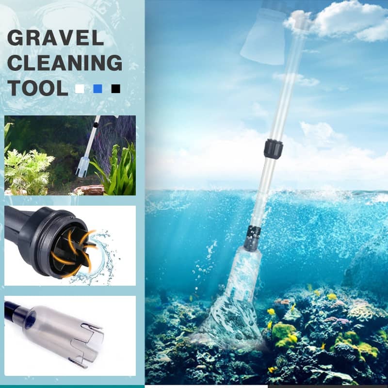 🐠Elektrický čistič štrku do akvárií – napájaný z batérie, s nastaviteľnou dĺžkou trubice a ľahko sa čistí – ideálny pre všetky akvária 🧹🐟