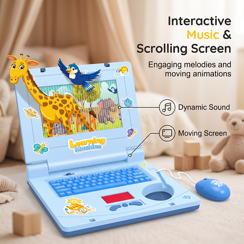 💻 Zľava 50 %! 🧸 Interaktívna hračka v podobe notebooku – so svetlami, zvukmi a vzdelávacími hrami – podporuje kreativitu a motorické zručnosti prostredníctvom hry 🎵