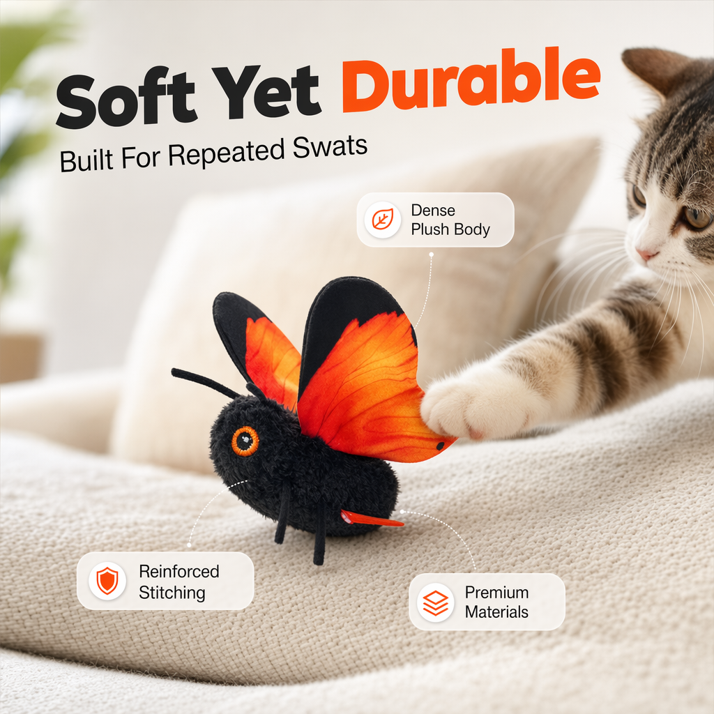 🦋🐱 🐈Perfektný kamarát pre domácich miláčikov! Aktivácia pohybom, realistický let, interaktívna zábava – udrží vašu mačku zaujatú na celé hodiny. 🔥✨