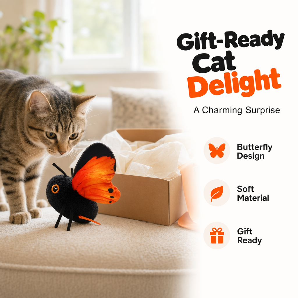 🦋🐱 🐈Perfektný kamarát pre domácich miláčikov! Aktivácia pohybom, realistický let, interaktívna zábava – udrží vašu mačku zaujatú na celé hodiny. 🔥✨