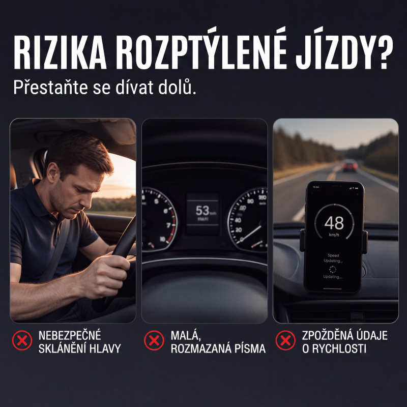 🎯 HUD displej Presné GPS meranie rýchlosti Zobrazenie v reálnom čase – Rozlúčte sa s pokutami za rýchlosť