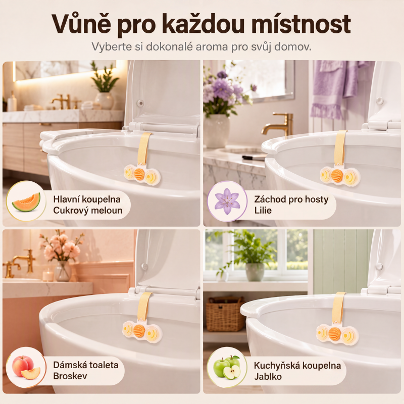 🌸 Voňavá toaletná spona Neustála eliminácia zápachu – Rozlúčte sa s nepríjemným zápachom