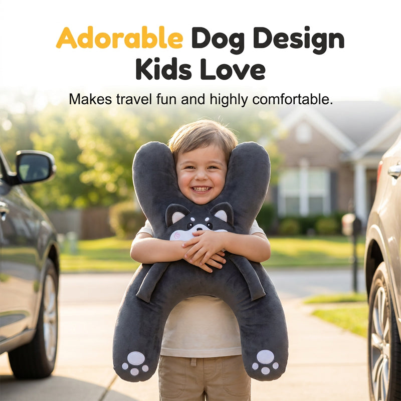 🧸 Mäkký vankúšik do auta v tvare písmena H pre malé deti – ergonomická opierka hlavy a krku pre deti