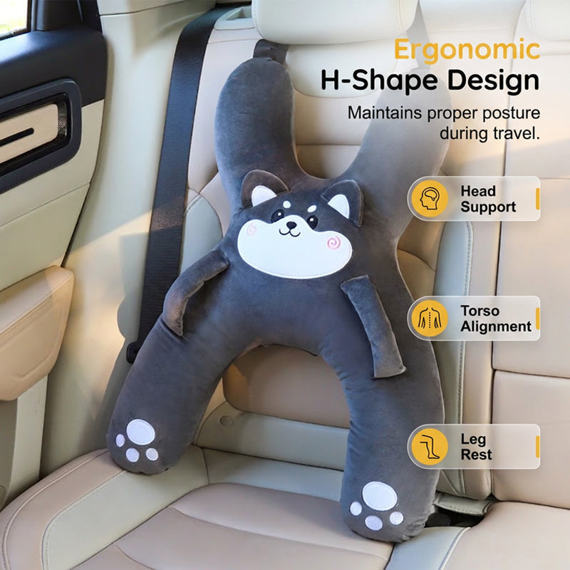 🧸 Mäkký vankúšik do auta v tvare písmena H pre malé deti – ergonomická opierka hlavy a krku pre deti