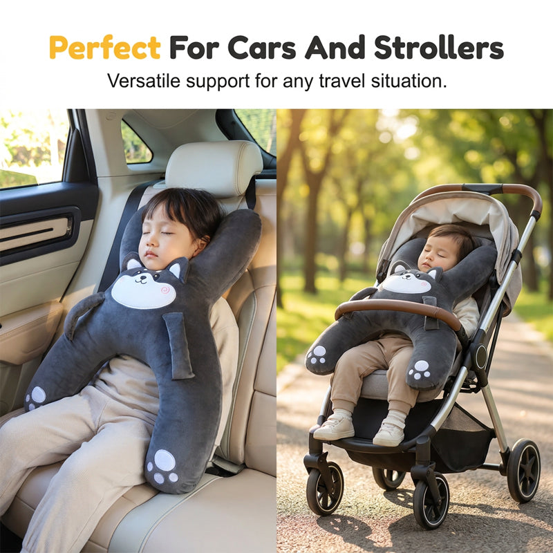 🧸 Mäkký vankúšik do auta v tvare písmena H pre malé deti – ergonomická opierka hlavy a krku pre deti