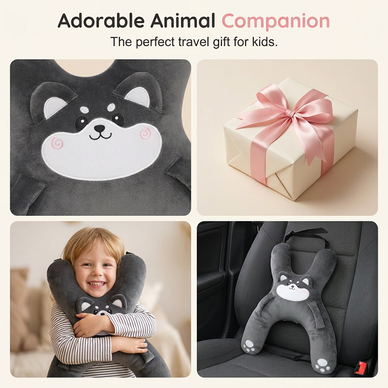 🧸 Mäkký vankúšik do auta v tvare písmena H pre malé deti – ergonomická opierka hlavy a krku pre deti